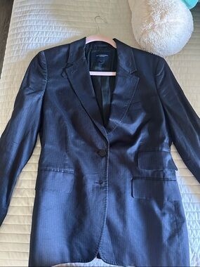 Burberry Navy Pinstripe Women's Blazer